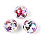 Ocean Theme Printed Opaque Acrylic Beads, Round, AB Color, Starfish, 15.9mm, Hole: 2.8mm
