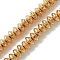 Electroplated Natural Lava Rock Beads Strands, Rondelle, Saucer Beads, Light Gold Plated, 8.5x4.5mm, Hole: 1.8mm, about 85pcs/strand, 15.59''(39.6cm)