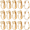 30Pcs 304 Stainless Steel Clip-on Earrings Findings, with Loop, for Non-pierced Ears, Real 18K Gold Plated, 16x12x7.5mm, Hole: 1.8mm