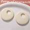 Resin Pendants, Flat Round, Beige, 49.5x7mm, Hole: 14mm