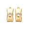 Brass Micro Pave Clear Cubic Zirconia Pendants, Cadmium Free & Nickel Free & Lead Free, Rectangle, Real 18K Gold Plated, 21x8.5x3mm, Hole: 1.2mm