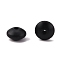 Food Grade Eco-Friendly Silicone Abacus Beads, Black, 12x6.5mm, Hole: 2mm