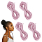4 Bundles Round Elastic Cord, with Synthetic Rubber Inside, for DIY Craft, Pearl Pink, 2.5mm, about 5.47 Yards(5m)/Set