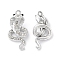 Rack Plating Alloy Rhinestone Pendants, CoBra Snake Charms, Platinum, 29x14x11.5mm, Hole: 2mm