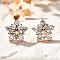 Brass Micro Pave Cubic Zirconia Stud Earrings, Cadmium Free & Lead Free, Long-Lasting Plated, Golden, Snowflake, 12x13mm