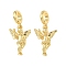Brass Angel European Dangle Charms, Large Hole Pendants, Lead Free & Cadmium Free, Long-Lasting Plated, Rack Plating, Golden, 26mm, Hole: 4.5mm, Angel: 18x12x3.5mm