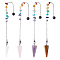 Cone Natural Gemstone Pointed Dowsing Pendulums, with 304 Stainless Steel Findings, 246mm, 4pcs/set