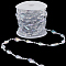 Plastic Chain, Rhombus, Soldered, with Spool, White, 12.5mm, 10m/roll