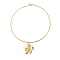 Brass Charm Necklace, Lead Free & Cadmium Free, Real 18K Gold Plated, 7-7/8 inch(20cm)