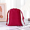 Velvet Storage Bags, Drawstring Pouches Packaging Bag, Rectangle, Cerise, 18x13cm