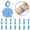 30Sets Plastic Breakaway Clasps, For Rubber Silicone Teething Necklaces with 1Roll Nylon Thread, Light Sky Blue, 24x9mm, Hole: 2.5mm