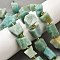 Raw Rough Natural Amazonite Beads Strands, Nuggets, with Seed Beads, 11.5~14.5x9~16x7~15.5mm, Hole: 1.2~1.4mm, about 16~17pcs/strand, 7.87''~8.27''(20~21cm)