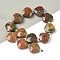 Natural Unakite Beads Strands, Teardrop, Faceted, with Seed Beads, 12x12x5~6mm, Hole: 1mm, about 12pcs/strand, 6.69''(17cm)