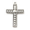 Tibetan Style Alloy Pendants, Cross, Antique Silver, 34x22.5x3mm, Hole: 1.6mm, 210pcs/500g