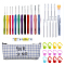 DIY Knitting Tool Sets, including Aluminum Crochet Hooks Needles, Random Color Plastic Locking Stitch Marker, Tape Measure, Needle, Storage Bag, White, Crochet Hooks Needles: 150mm, 12pcs/set