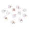 Natural Quartz Crystal Charms, with Top Golden Plated Iron Loops, Star Cut Round Beads, 12x10x10mm, Hole: 1.8mm, 12pcs/box