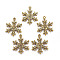 Zinc Tibetan Style Alloy Pendants, Snowflake Pendants, Charms for Christmas Day Gift Making, Lead Free and Cadmium Free, Antique Golden, about 29mm long, 22mm wide, 3mm thick, hole: 2mm