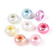 UV Plating Luminous Opaque Acrylic European Beads, Rondelle, Glow in the Dark, Large Hole Bead, Mixed Color, 13.5x8mm, Hole: 4.8mm