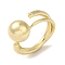 Brass Wrap Rings, Big Ball Ring for Women, Cadmium Free & Lead Free, Real 18K Gold Plated, 2.5~5mm, Inner Diameter: 18x16mm