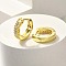 Brass Clear Cubic Zirconia Hoop Earrings, Real 18K Gold Plated, 15x4mm