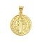 Rack Plating Brass Pendants, Cadmium Free & Lead Free, Planet, Round, Real 18K Gold Plated, 21x18x1.5mm, Hole: 3x4mm