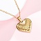 Heart 304 Stainless Steel Pendant Necklaces, Ion Plating(IP), Real 18K Gold Plated, 17.91 inch(45.5cm)