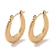 Texture Oval 201 Stainless Steel Half Hoop Earrings for Women, with 304 Stainless Steel Pin, Golden, 23x3.5mm