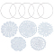 Cup Mat Cotton Coaster, Crochet Cotton Lace Coasters, for Drinks Home Decoration, with Iron Linking Rings, White, Cup Mat: 5pcs, Linking Rings: 5pcs
