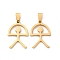 201 Stainless Steel Pendants, Indalo Shape Charm, Ion Plating(IP), Real 18K Gold Plated, 27.5x19.5x2mm, Hole: 8.5x4.5mm
