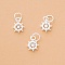925 Sterling Silver Helm Charms, with Jump Rings, Silver, 9x7x2mm, Hole: 3.5mm