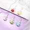 Heart Angel Acrylic & Glass Pearl Pendant Decorations, with Alloy Lobster Claw Clasps, Mixed Color, 37.5mm