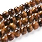 Natural Tiger Eye Beads Strands, Grade A, Round, 14mm, Hole: 1mm, about 28pcs/strand, 15.5 inch(39cm)