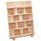 5-Tier Rectangle Wooden Earring Display Card Stands, Tabletop Earring Display Card Organizer Holder, Navajo White, 30.1x14.1x39.2cm
