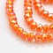 AB Color Plated Faceted Rondelle Electroplate Glass Beads Strands, Dark Orange, 6x4mm, Hole: 1mm, about 80pcs/strand, 15 inch