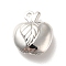 Rack Plating Brass Charms, Apple, Platinum, 13.5x11x5mm, Hole: 1mm