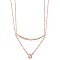 925 Sterling Silver Tiered Necklaces, with Micro Pave AAA Cubic Zircon Pendant, Rose Gold, 13.3 inch(34cm)