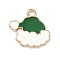 Christmas Alloy Enamel Pendants, Light Gold, Christmas Hat, 16.5x17x1.3mm, Hole: 1.8mm