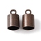 Brass Cord Ends, Red Copper, 10x6mm, Hole: 1.2mm, 5.5mm inner diameter