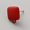 Alloy Stud Earring Findings, with Horizontal Loops, Square, Red, 10x8.5mm, Hole: 1mm, Pin: 0.7x10.5mm