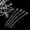 Iron Eye Pin, Cadmium Free & Lead Free, Silver, 40x0.7mm, Hole: 2mm, about 600pcs/100g