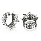 Hollow Out Flower Brass Alloy Ear Tunnels, Platinum, 12mm