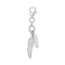 S925 Sterling Silver Pendant Decorations, with S925 Sterling Silver, Feather, Platinum, 35mm