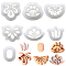7Pcs 7 Styles Flower & Oval Resin Clay Cutters, Cutters Mold Ceramics Dotting Tools, White, 20~25.5x17~32x11.5~12mm, Inner Diameter: 11.5~21.5x8~23mm, 1pc/style