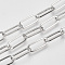 Unwelded Iron Paperclip Chains, Flat Oval, Drawn Elongated Cable Chains, with Spool, Platinum, 16x7x1.6mm, about 82.02 Feet(25m)/roll