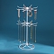 2-Tier Rotatable Iron Jewelry Display Organizer Holder for Necklaces, Bracelets, White, 21x42cm