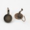 Brass Leverback Earring Findings, Lead Free, Cadmium Free and Nickel Free, Red Copper, Size: about 14mm wide, 25mm long, 12mm inner diameter