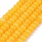 Dyed Natural White Jade Beads Strands, Rondelle, Gold, 10x6mm, Hole: 1.2mm, about 63pcs/strand, 14.88''(37.8cm)
