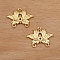 Alloy Chandelier Components Link Cabochon Settings, Lotus Flower, Golden, 17x22mm, Tray: 4mm