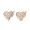 Alloy Rhinestone Pendants, Heart & Lightning, Lead Free & Cadmium Free, Light Gold, 18.5x17x3.5mm, Hole: 1.6mm