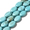 Natural Howlite Beads Strands, Dyed, Oval, Turquoise, 14x10.5x4.5mm, Hole: 1mm, about 28pcs/strand, 15.43 inch(39.2cm)